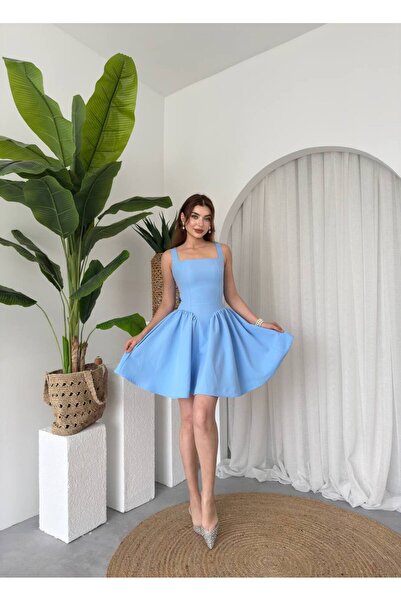 EtikaOnline Sırt Dekolteli Kurdele Detay Atlas Mini Elbise