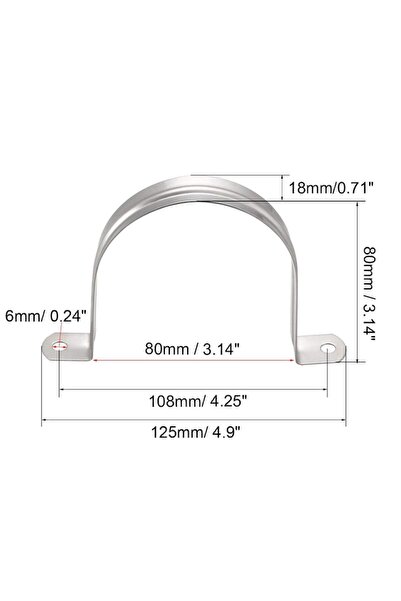 uxcell Pipe clamp, Stainless Steel 304, Diameter 80mm