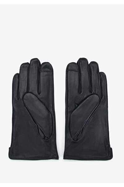 Wittchen Men's Insulated Black Genuine Leather Gloves Black Black Genuine Leather Gloves