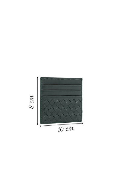 Derimod Men's Green Braided Leather Card Holder 000A2D361329