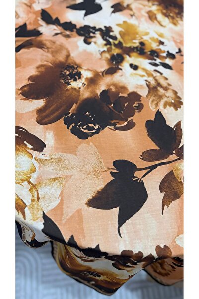 Lavena scarfs Fall Series Floral Pattern Cotton Digital Soft Shawl - Mustard