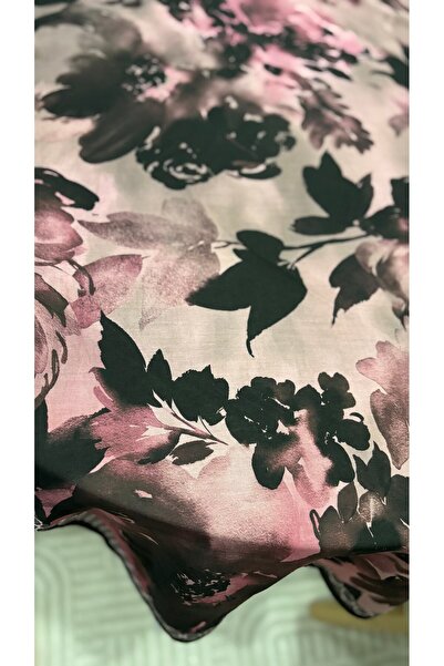 Lavena scarfs Φθινοπωρινή σειρά με λουλουδάτο σχέδιο βαμβακερό ψηφιακό μαλακό σάλι - Σκούρο ξεθωριασμένο τριαντάφυλλο