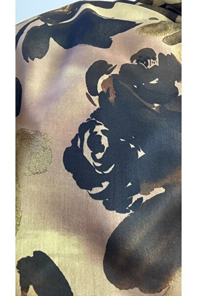 Lavena scarfs Fall Series Floral Pattern Cotton Digital Soft Shawl - Honey Color