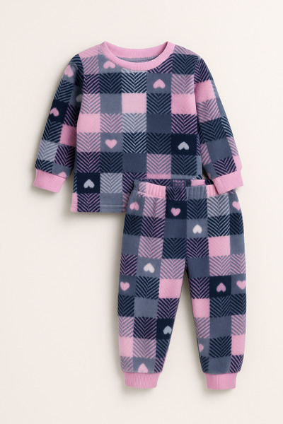 Oz Baby Baby Girl Winter Patterned Fleece Set - Girls' Winter Clothing Set