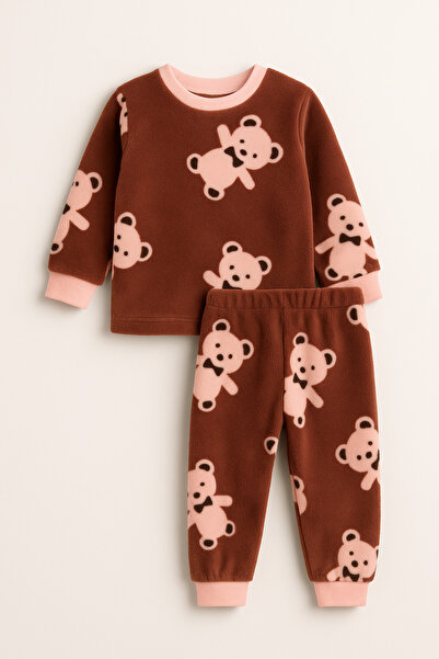 Oz Baby Baby Girl Winter Patterned Fleece Set - Girls' Winter Clothing Set
