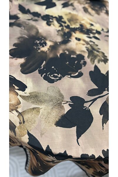 Lavena scarfs Fall Series Floral Pattern Cotton Digital Soft Shawl - Bitter Brown