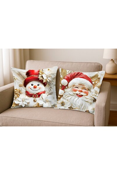 MİNOZA Комплект от 2 броя декоративни калъфки за възглавници с коледна темати...