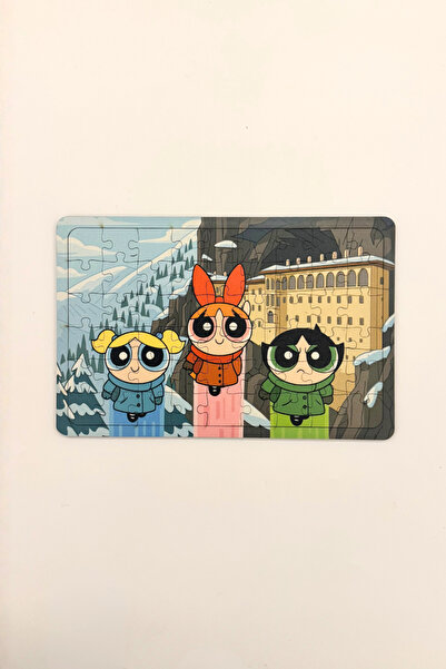 caps office 54 Parça Eğitici Ahşap Puzzle & Yapboz Powerpuff Girls Trabzon Sü...