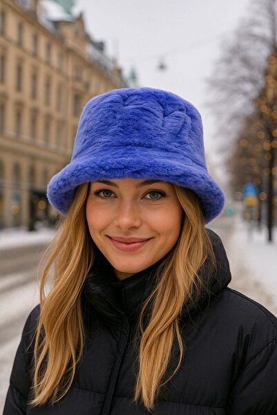 FELLMENS Pălărie pentru femei din pluș cu textura moale de lavandă