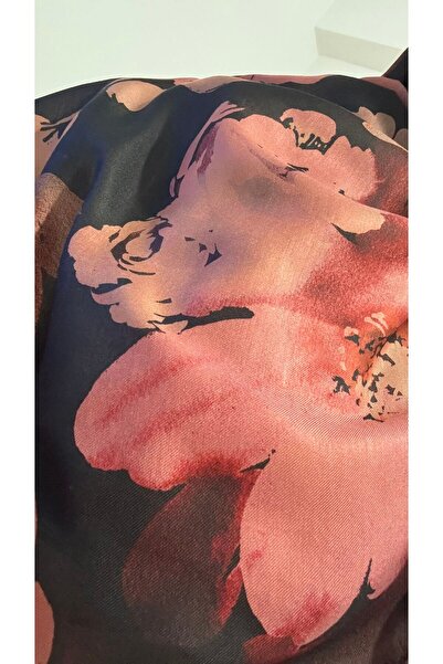 Lavena scarfs Fall Series Floral Pattern Cotton Digital Soft Shawl - Coral