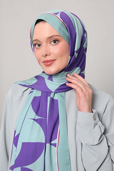 Levidor Mint Yeşili Dairesel Desen Club Şal