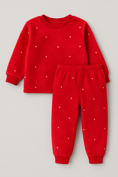 Oz Baby Baby Girl Winter Patterned Fleece Set - Girls' Winter Clothing Set