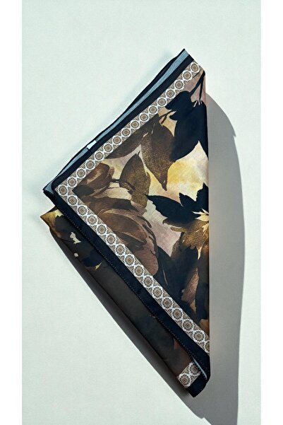 Lavena scarfs Fall Series Floral Pattern Cotton Digital Soft Shawl - Honey Color