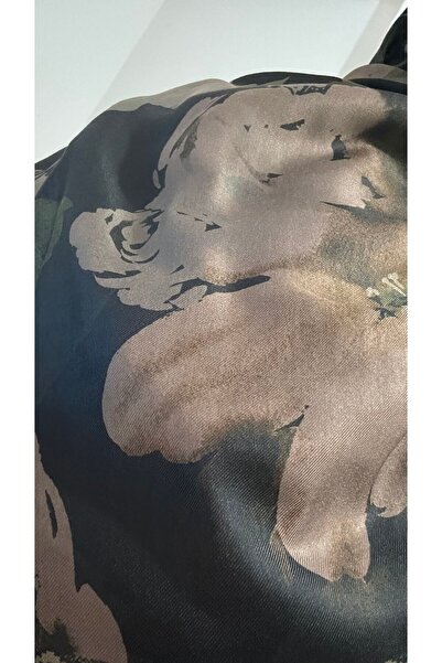 Lavena scarfs Fall Series Floral Pattern Cotton Digital Soft Shawl - Chestnut