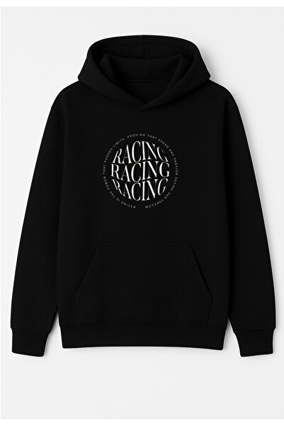 motorsport Hanorac basic cu logo RACING Freedom, negru