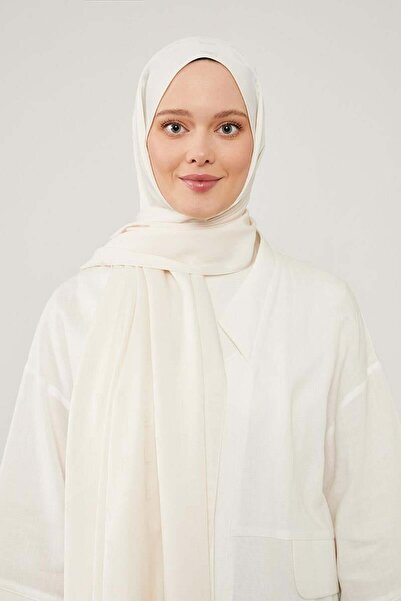 Levidor Ekru LVD Baskılı Jakarlı Şal