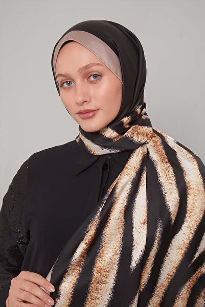 Levidor Sütlü Kahve Leopar Desen Twill Şal