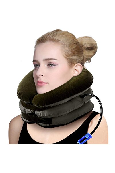 Twinkle Mart 3-Layer Air-Inflated Cervical Neck Traction Massager with Shiatsu & Heat