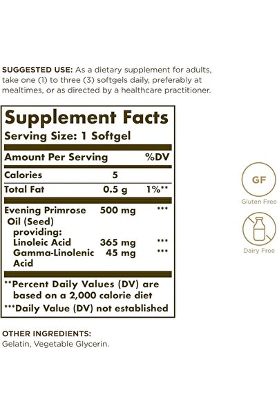 Solgar Evening Primrose Oil 500 Mg 90 Softjel