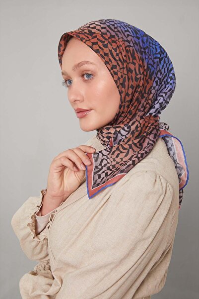 Levidor Orange Color Gradient Pattern Soft Scarf