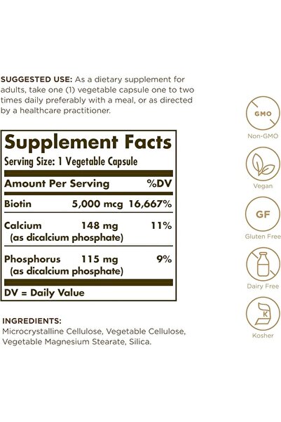 Solgar Biotin 5000 Mcg 1 Pack (1 X 1 Piece)