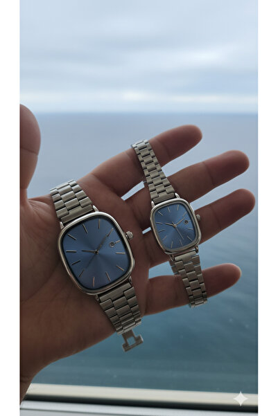 Leerybee New Season Trend Square Case, Lover's Watch Set with Calendar