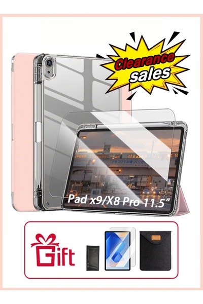 yaqeen Honor Pad X9 11.5-Inch Tpu Transparent Case，Tri-Fold Stand With Pen Slot/Smart Wake-Up