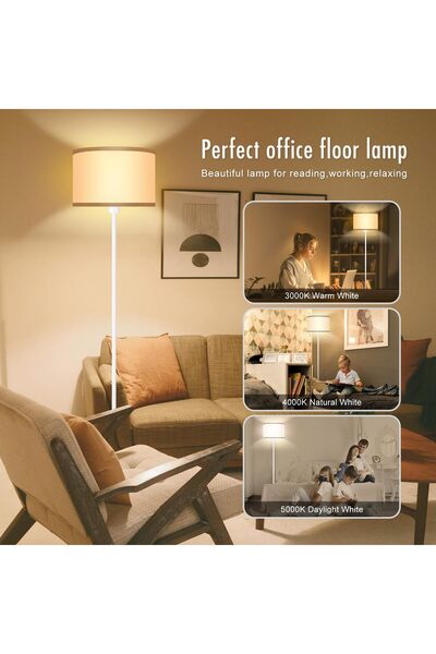 Enjoylifeme Floor Lamp, Standing Lamp, Simple White Pole Lamp