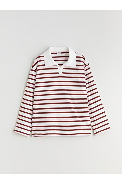 LC Waikiki Lcw Kids Mixed Polo Collar Striped Girls' T-Shirt