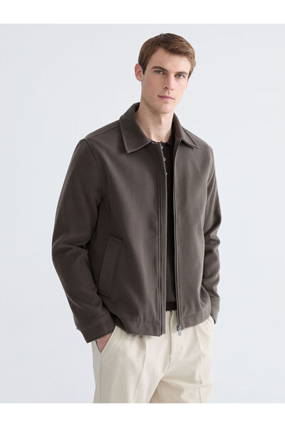 LC Waikiki Palton pentru bărbați cu guler de cămașă cu ajustare standard