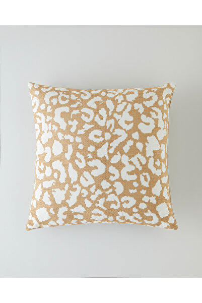 English Home Leopura Dekoratif Kırlent 45x45 cm Açık Kahverengi