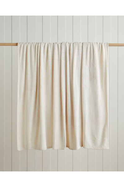 English Home Shiny Lines Supersoft Single Blanket with Shiny Lines 150X200 cm Cream