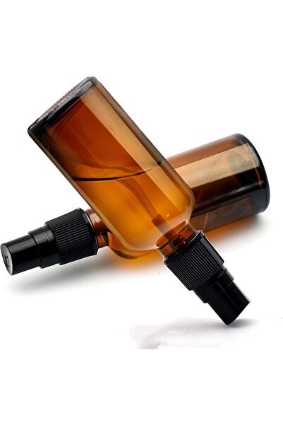 SYOSI Glass Spray Bottles, 4oz Amber, Leak-Proof Travel Refillable (2 Pack)