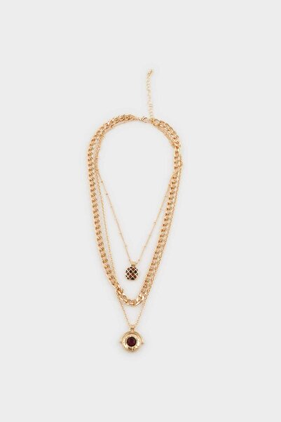 DeFacto Kadın 3lü Gold Kolye F7714AXNS