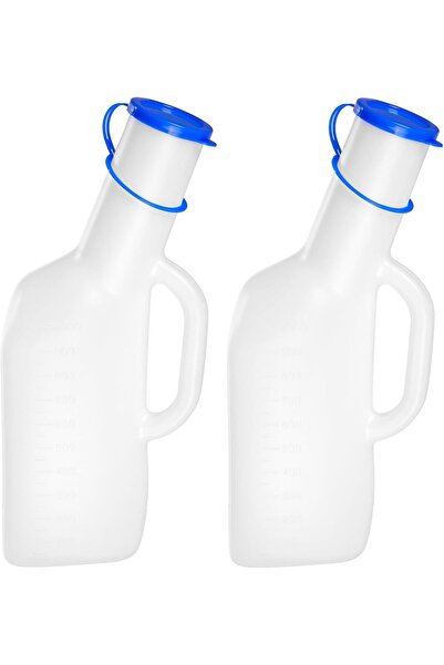 AZONEE مبولة رجالية محمولة، زجاجة بول مقاومة للانسكاب، سعة 1 لتر، مع غطاء وحا...