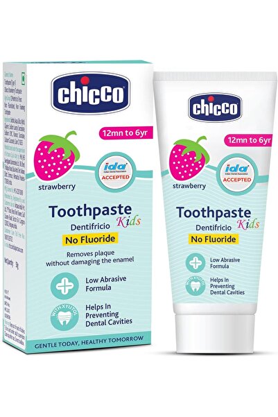 Chicco Toothpaste for Kids (1-6 years), Strawberry, 50g - Fluoride-Free & Low Abrasive