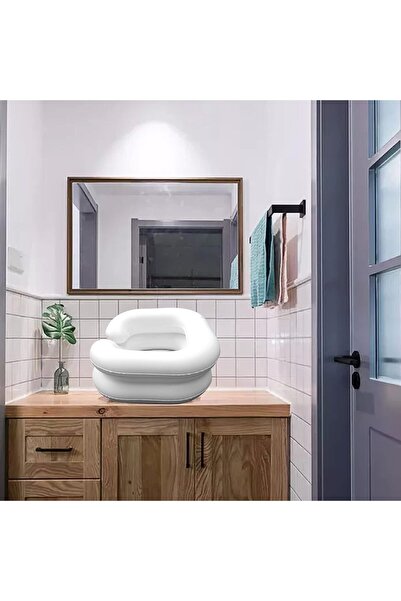 EACAM Inflatable Shampoo Basin with Tube - Hair Washing Basin for Bedridden & Disabled