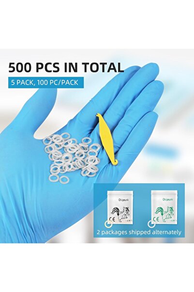 Annhua 1/8" Orthodontic Elastic Rubber Bands, 500 Pack, Heavy 4.5 Oz, Clear