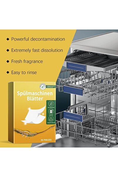 AZONEE 30 pieces Dishwasher Cleaner Tablets, Plant-Based, Fresh Scent