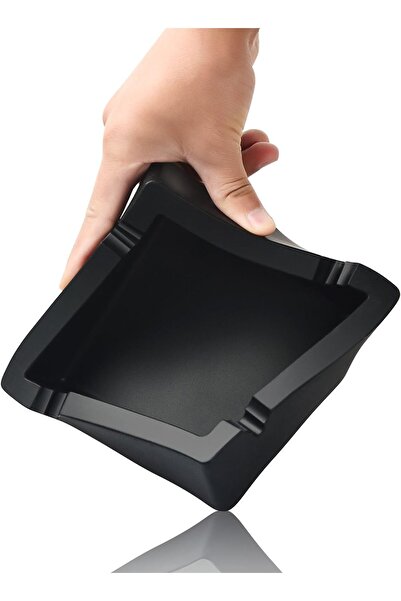 genernic OILP Silicone Cigar & Cigarette Ashtray, Large Black, Unbreakable, 4 Rests