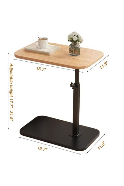 Enjoylifeme End Table, C-Shaped Small Side Table, Adjustable Height 360°Swivel Couch Tables