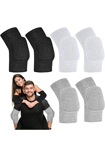 MAKINGTEC 3 Pairs Elbow Pads - Breathable Compression Elbow Braces (Black/White/Gray)