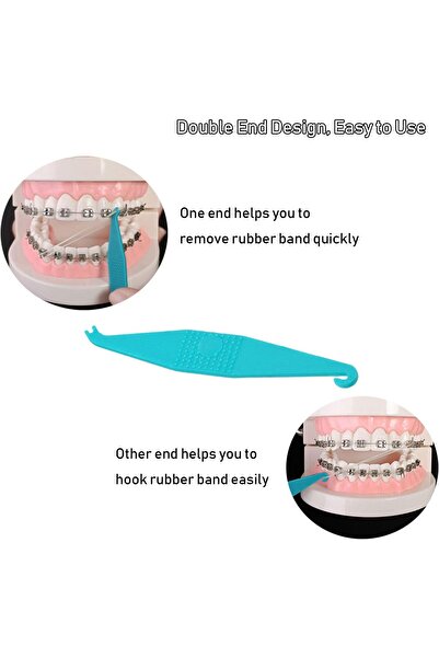 genernic HRASY 3/16 & 1/4 Inch Orthodontic Elastic Rubber Bands, 500 Pack, Medium 3.5oz + 5 Elastic Placers