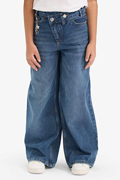DeFacto Girl's Wide Leg Wide Leg Jean Pants G3610A825Au