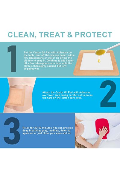 genernic ZELIER Castor Oil Pack Wraps 10 Pack, Self-Adhesive Organic Cotton 8.7x7.9 in