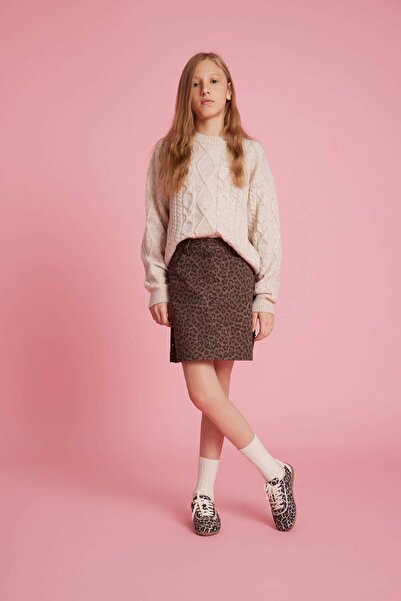 DeFacto Girl's Loose Fit Crew Neck Knitwear Sweater G3063A825Au