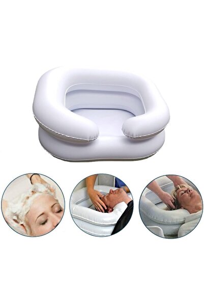 EACAM Inflatable Shampoo Basin with Tube - Hair Washing Basin for Bedridden & Disabled