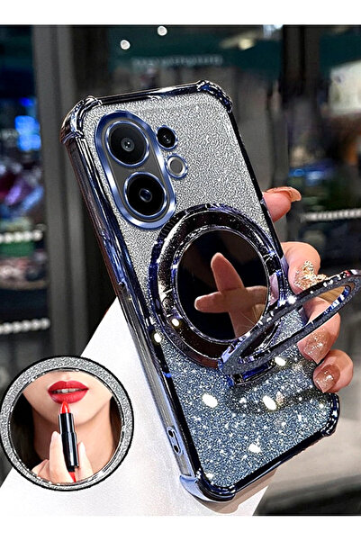 Generic Magnetic Glitter Case for Vivo V60 5G，Sparkly Stand，Makeup Mirror，Gradient Shockproof V 60 Cover