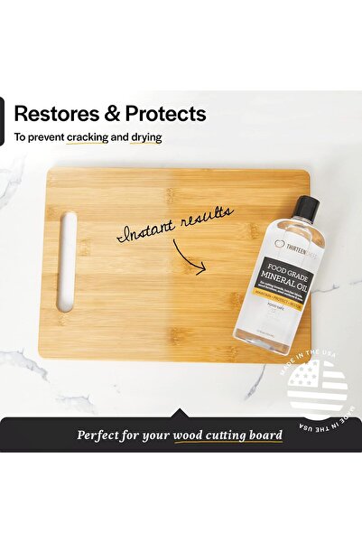 genernic Thirteen Chefs Mineral Oil - 8 oz Food Grade Conditioner for Cutting Boards & Butcher Blocks