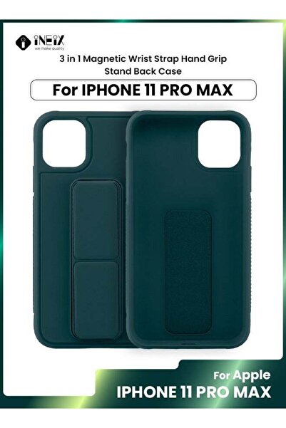 ineix غطاء واقٍ مغناطيسي 3 في 1 مع حزام معصم وحامل لهاتف iPhone 11 Pro Max